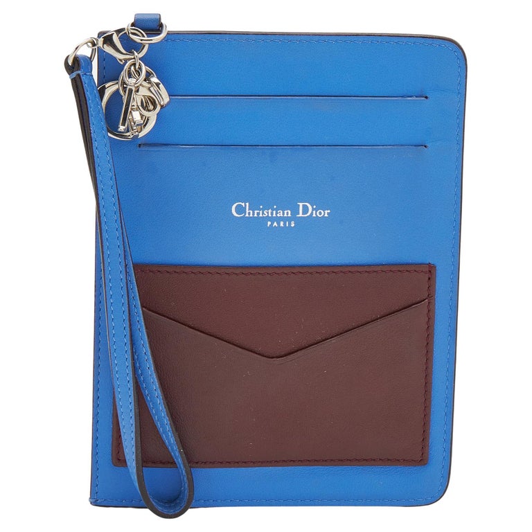 Dior Tri Color Leather Wristlet Card Holder For Sale at 1stDibs