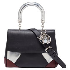 Dior Tri Color Patent and Leather Small Be Dior Flap Top Handle Bag