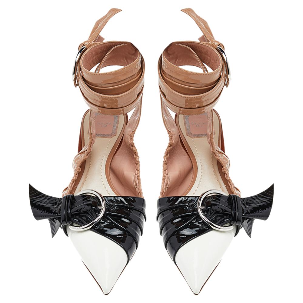 Brown Dior Tri Color Patent Leather Conquest Ankle Wrap Sandals Size 40