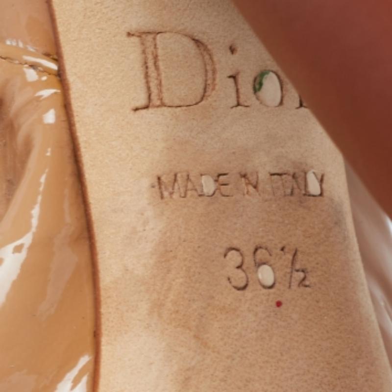 Dior Tri-Color Charol Conquista Hebilla Tobillo Wrap Bombas Tamaño 36.5 1