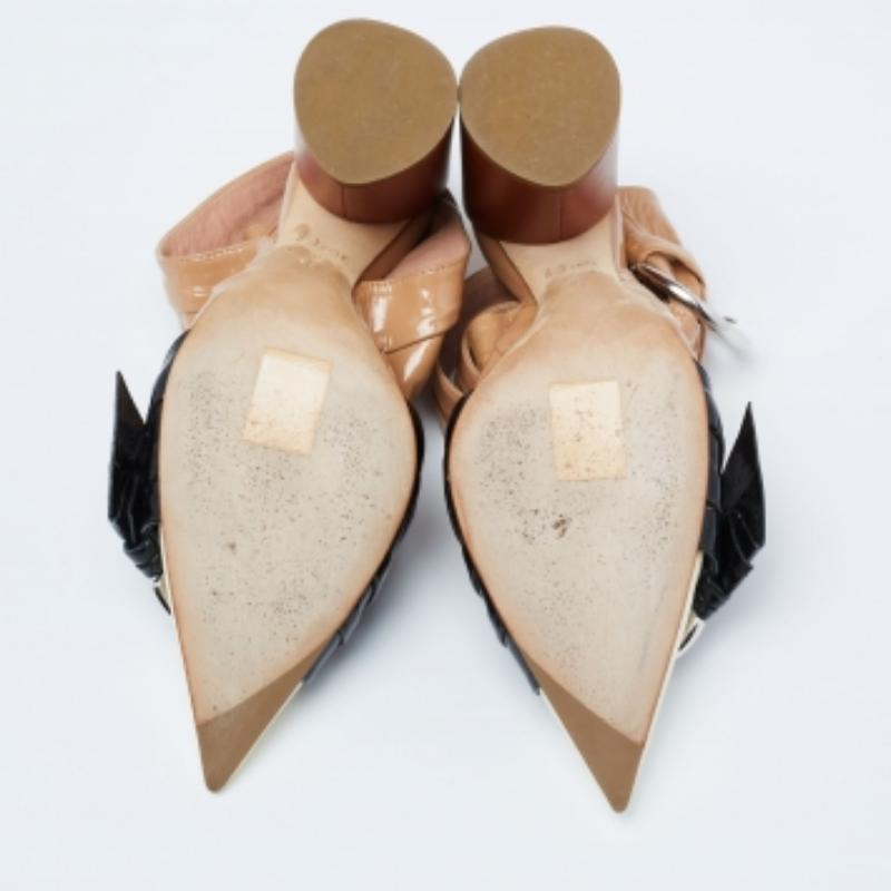 Dior Tri-Color Charol Conquista Hebilla Tobillo Wrap Bombas Tamaño 36.5 3
