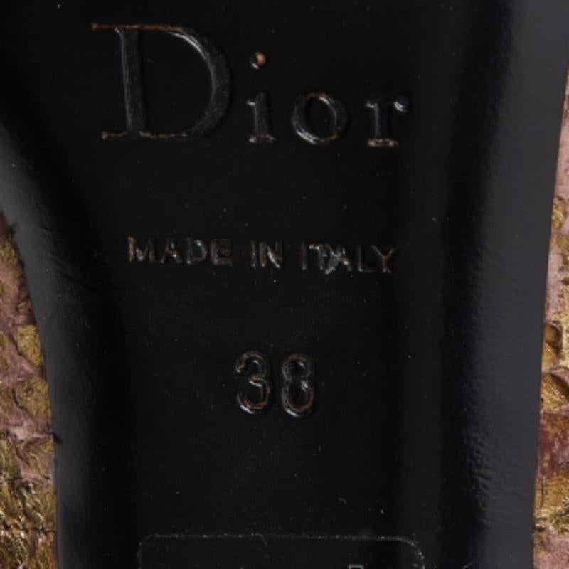 Dior Tri Farbe Wildleder und Python Peep Toe Pumps Größe 38 im Angebot 2