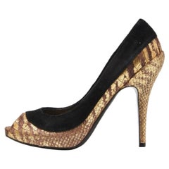 Dior Tri Farbe Wildleder und Python Peep Toe Pumps Größe 38