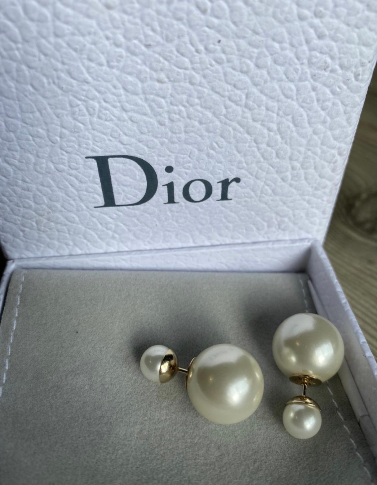 dior earrings pearl