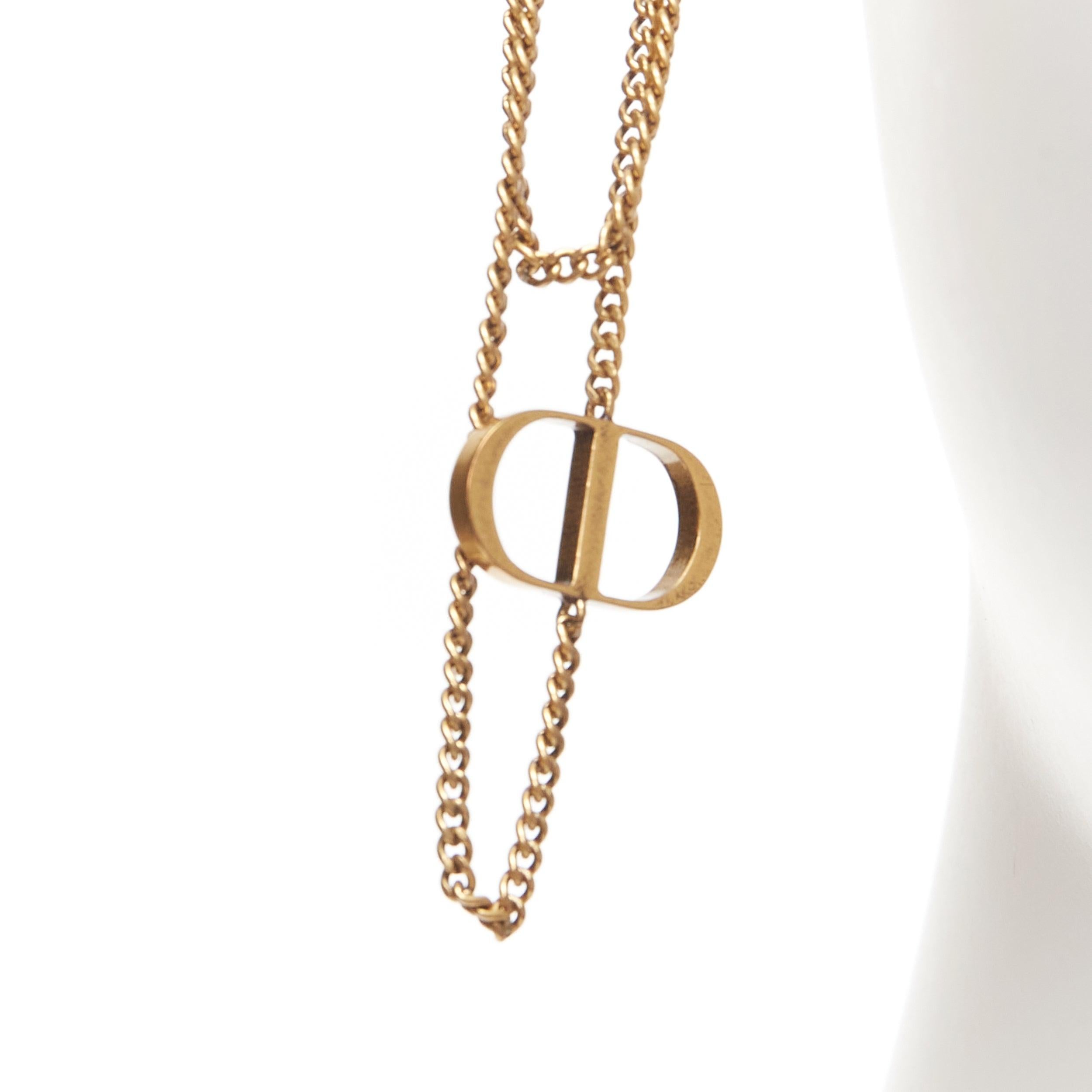 DIOR Tribales doble perlas CD encanto gota colgante cadena pin pendientes par en venta 1
