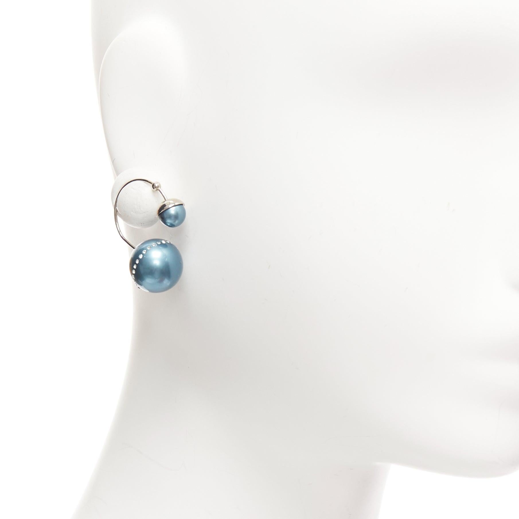 DIOR Tribales pealescent blue faux pearls crystal orbital pin earrings Pair
Reference: 

Brand: Dior
Collection: Tribales
Material: Faux Pearl
Color: Blue
Pattern: Solid
Closure: Pin

CONDITION:
Condition: Poor, this item was pre-owned and is in