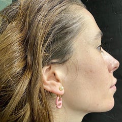 DIOR Tribales Pink Stud Earrings with a Pearl