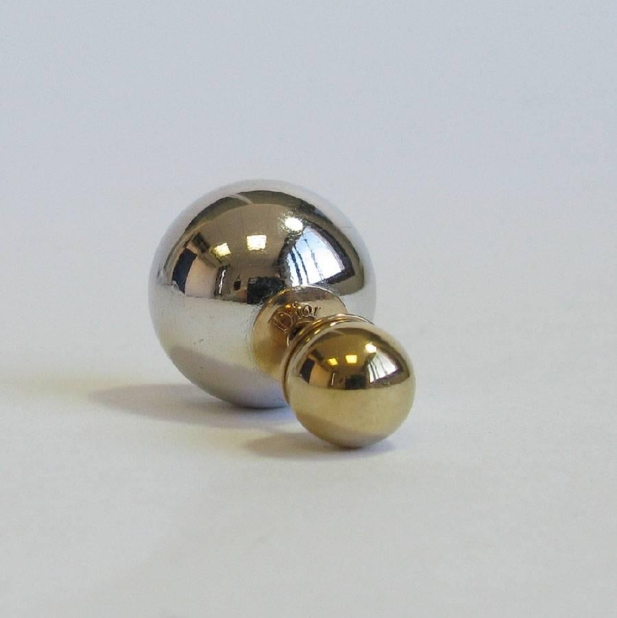 DIOR 'Tribales' Stud earring in Silver and Gilded Metal In Good Condition In Paris, FR