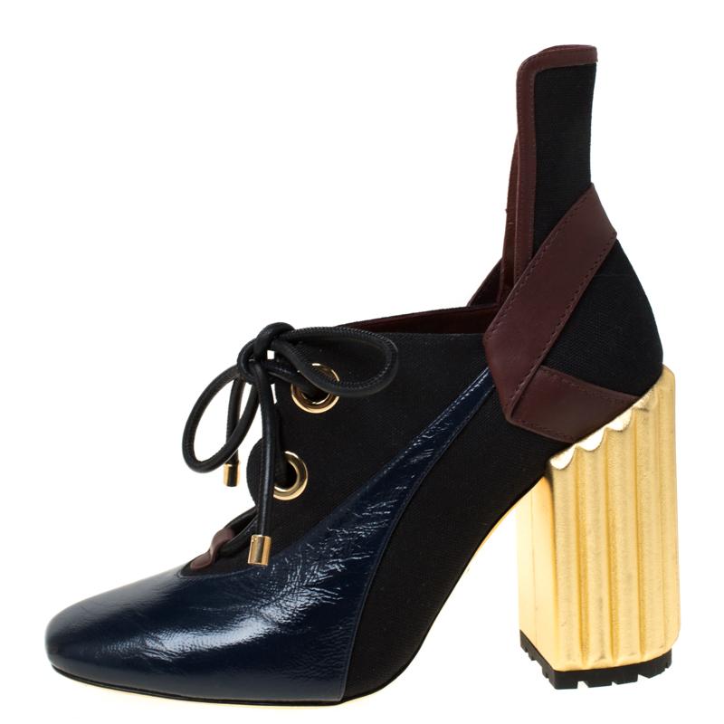 lace up block heel pumps