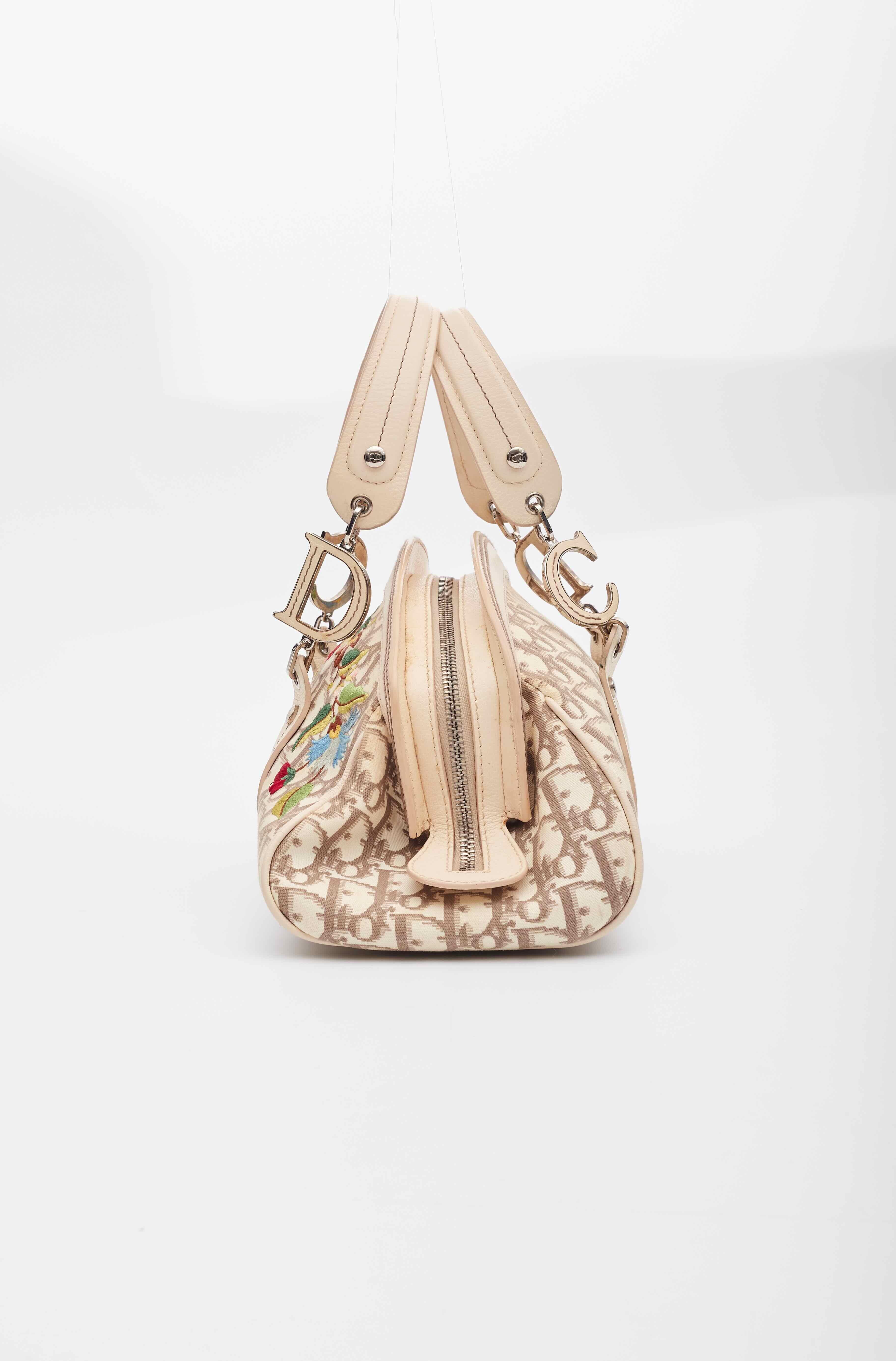 Dior Trotter Diorissimo Bowlingtasche mit Blumenmuster Damen im Angebot