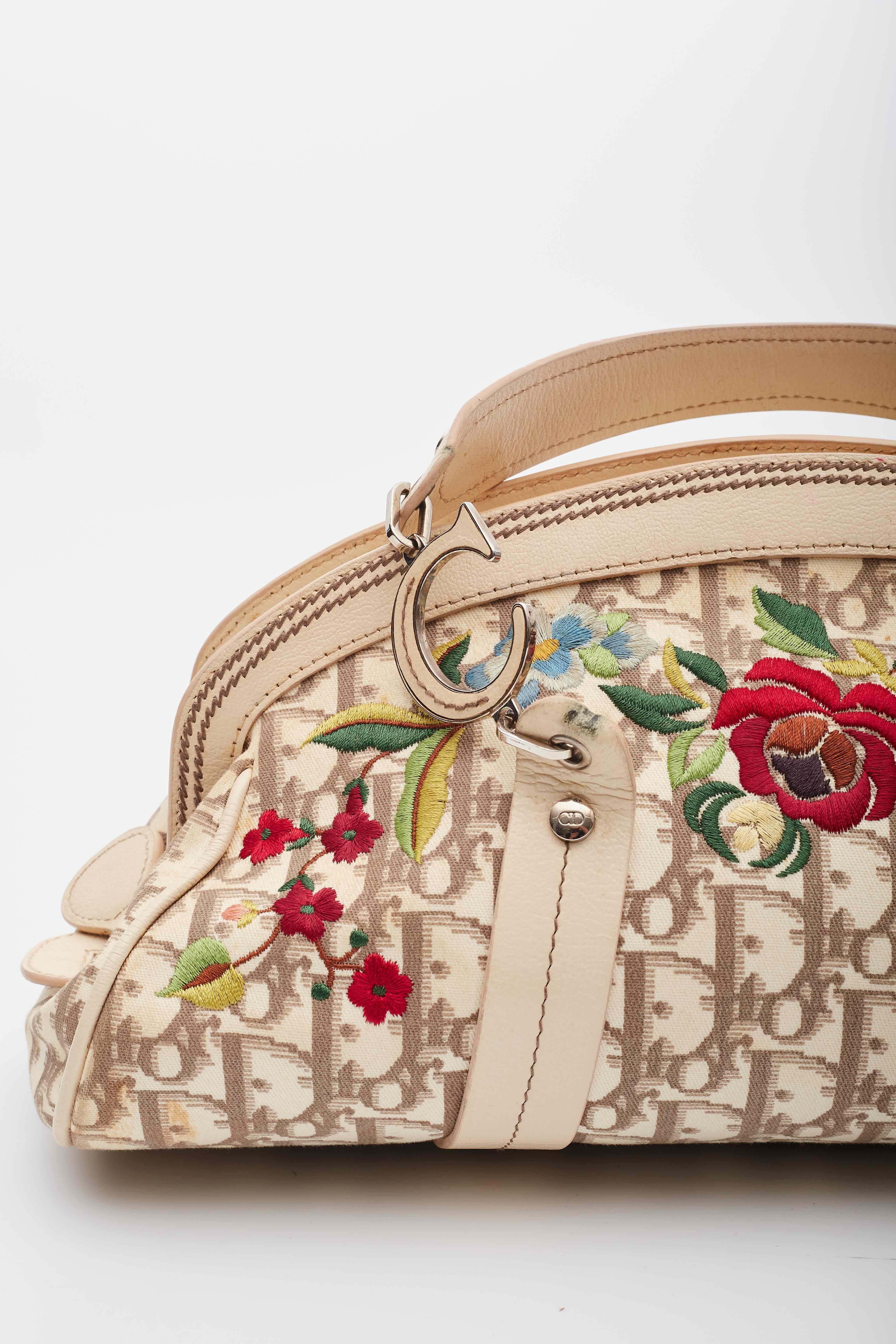 Dior Trotter Diorissimo Flowers Bowling Bag For Sale 2