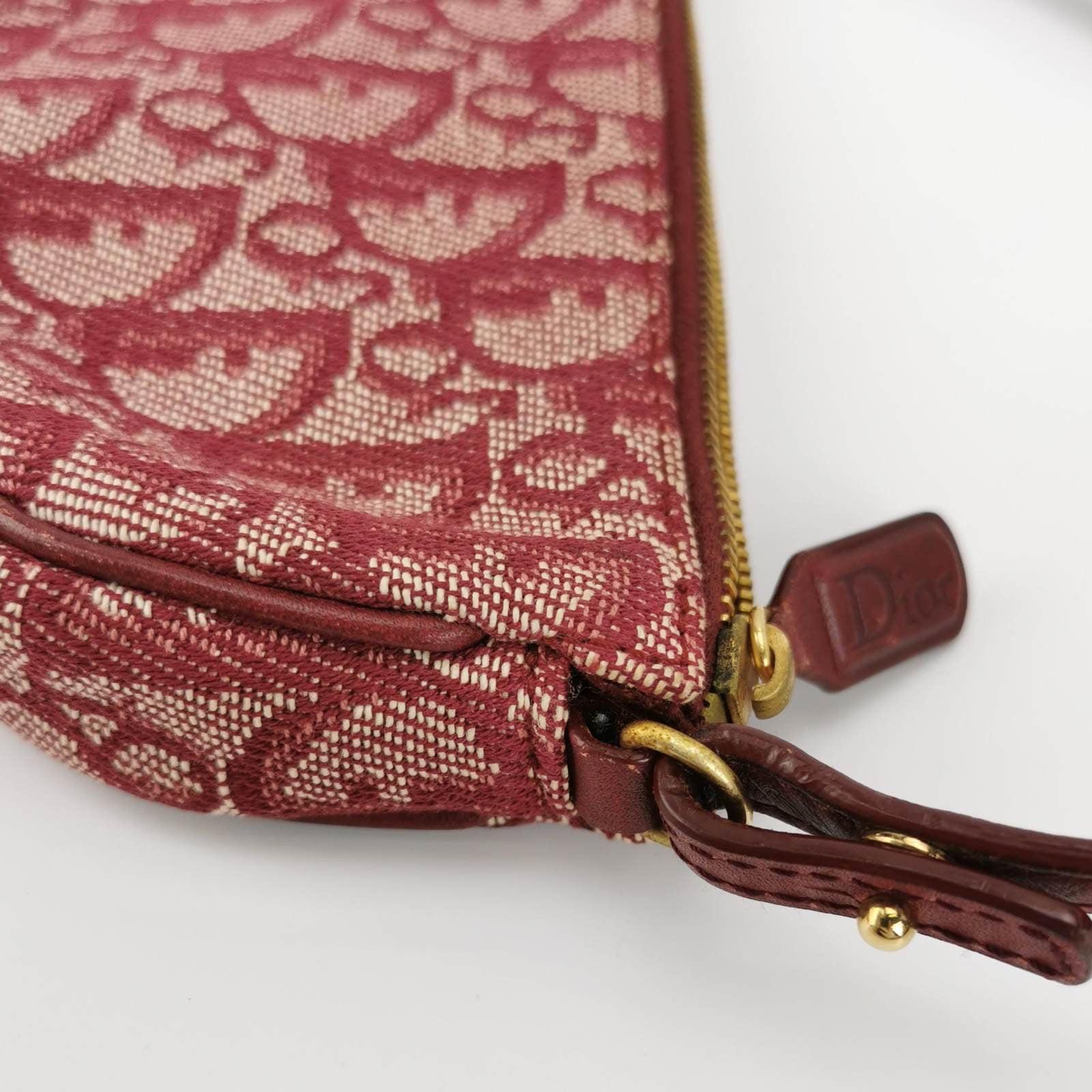 Dior Trotter Mini Saddle bag Burgundy Red Oblique 8