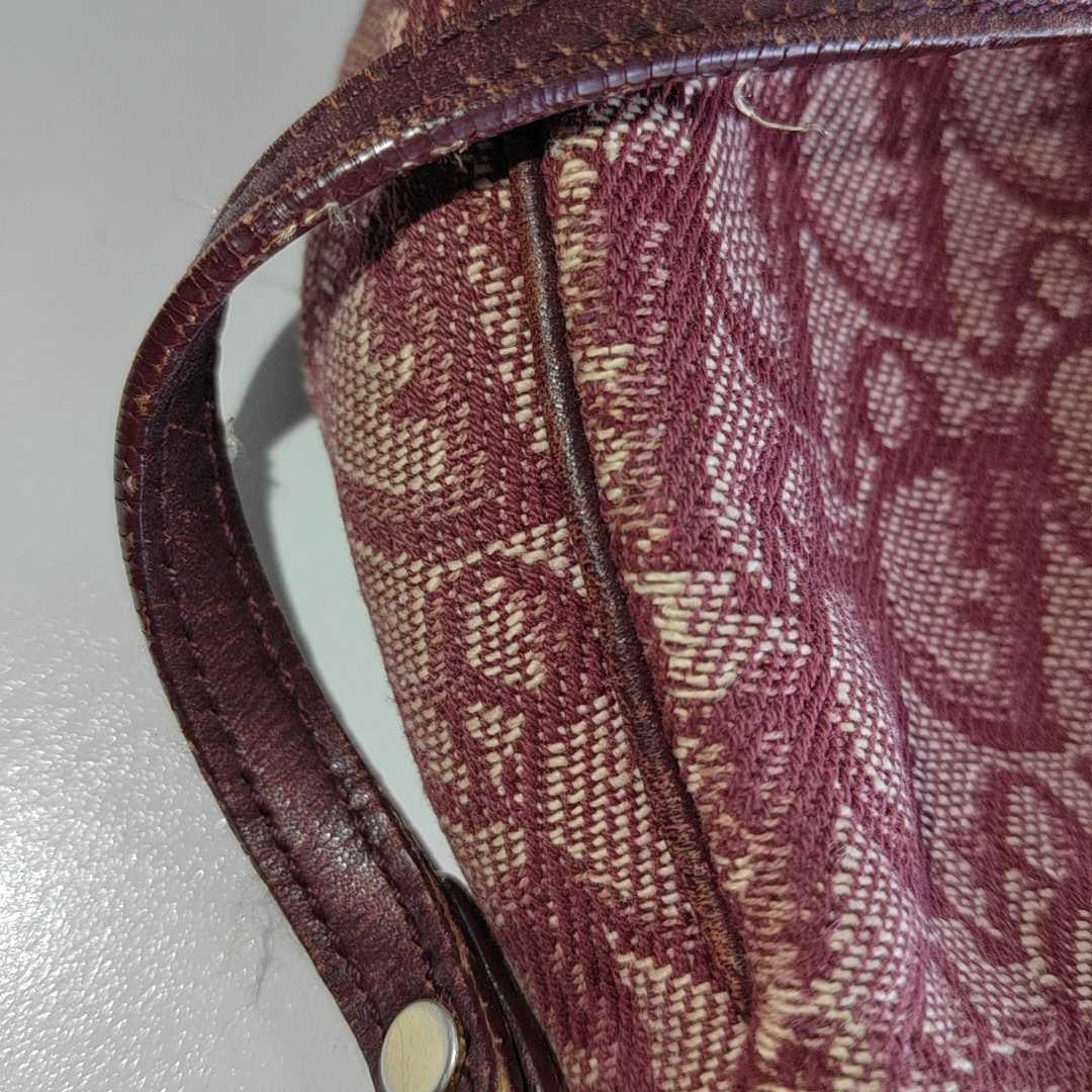 Dior Trotter Mini Saddle bag Burgundy Red Oblique 10