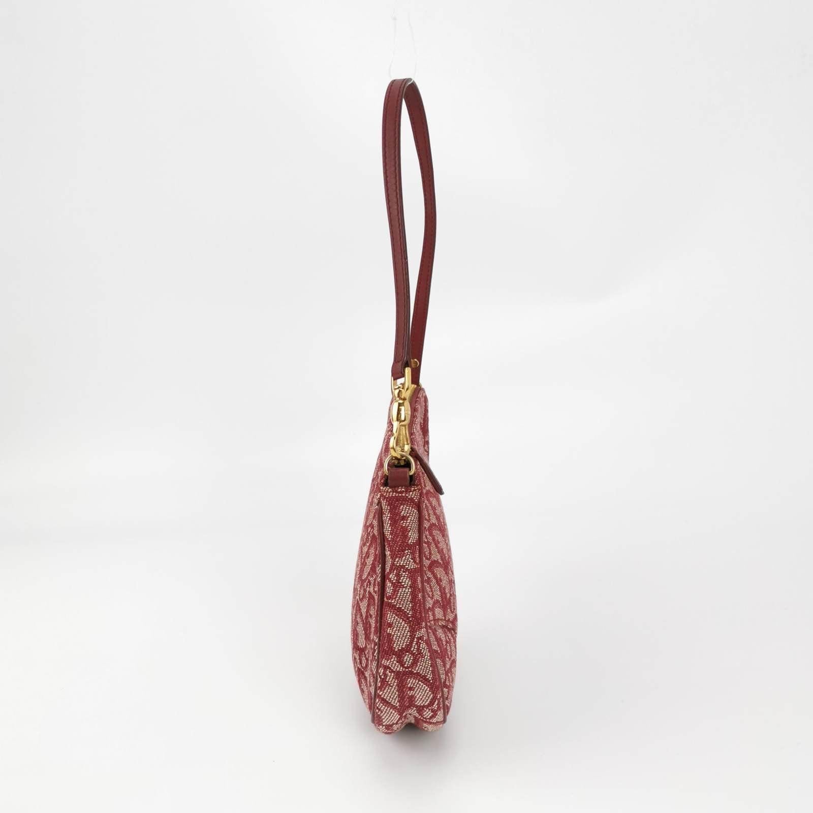 Dior Trotter Mini Saddle bag Burgundy Red Oblique In Good Condition In AUBERVILLIERS, FR