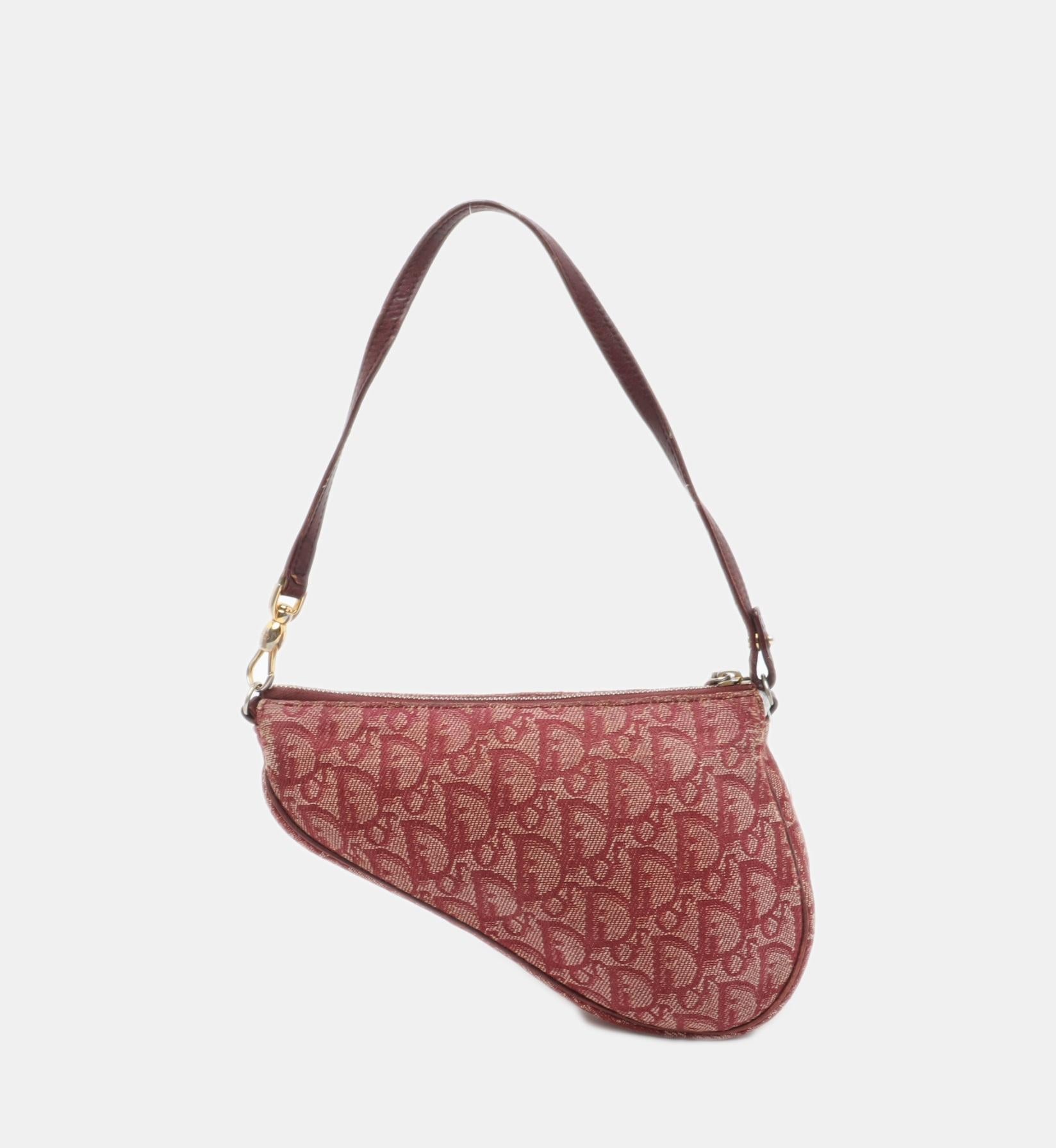Dior Trotter Mini Saddle bag Burgundy Red Oblique In Good Condition In AUBERVILLIERS, FR