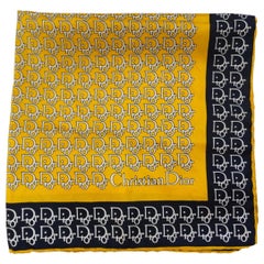 Dior Trotter Monogram Black & Yellow Silk Scarf