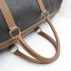 Dior Trotter Signature Oblique Boston Duffle 868005 Black Canvas Travel Bag