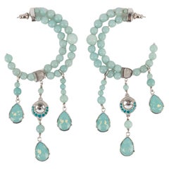 Dior turquoise-color earrings