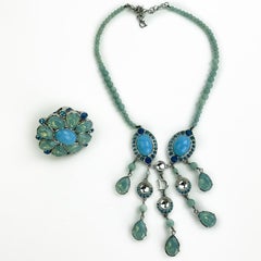 DIOR Turquoise Necklace And Ring Set