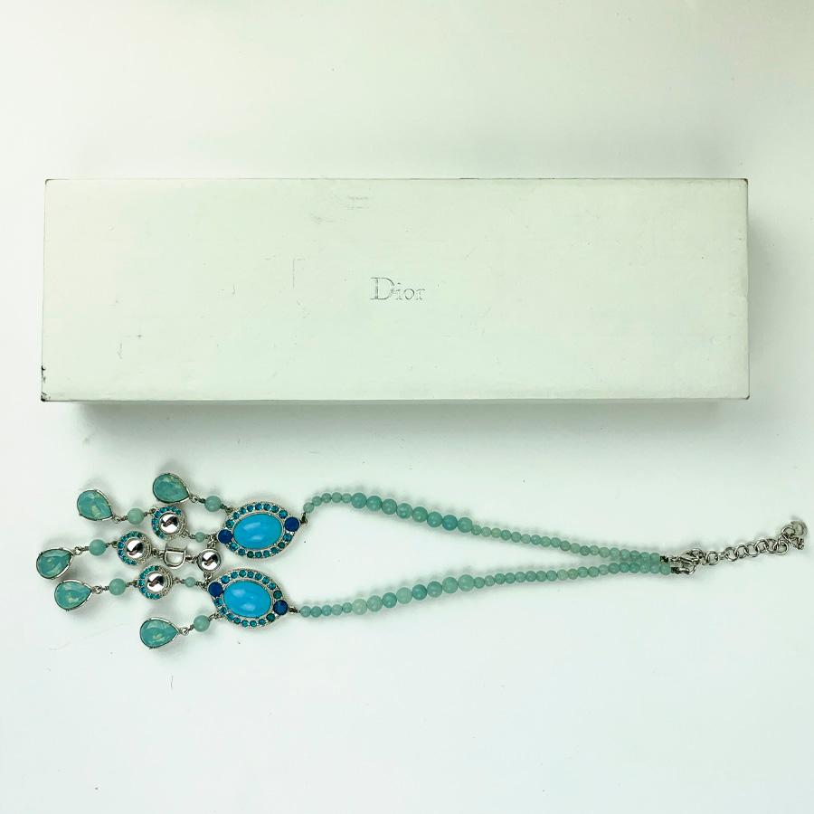DIOR Turquoise Necklace And Ring Set  In Excellent Condition In Paris, FR