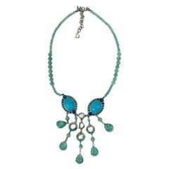 DIOR Turquoise Necklace And Ring Set 