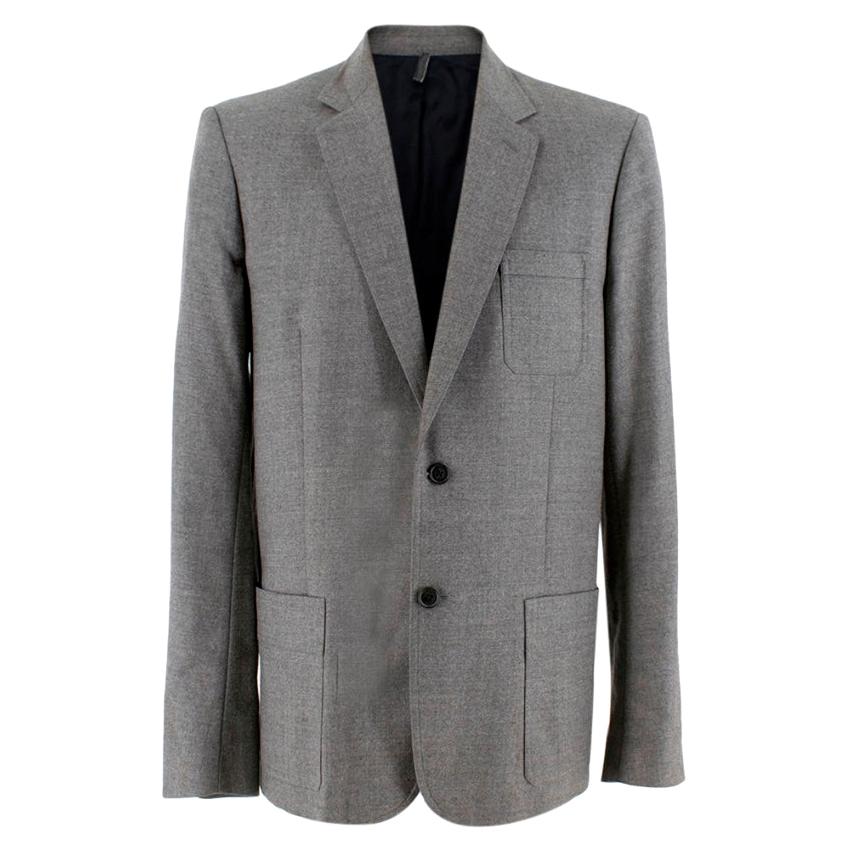 Dior Two Button Grey Tailored Suit Jacket - Size L EU 52 For Sale