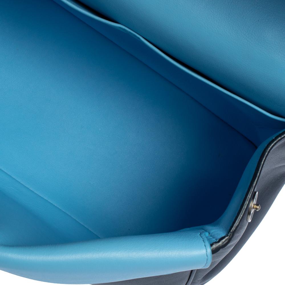 Dior Zwei Ton Blau Leder Klein Be Dior Flap Top Handle Tasche 5