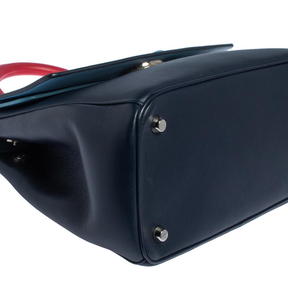 Dior Zwei Ton Blau Leder Klein Be Dior Flap Top Handle Tasche 1