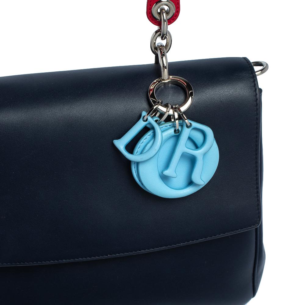 Women's Dior Two Tone Blue Leather Small Be Dior Flap Top Handle Bag