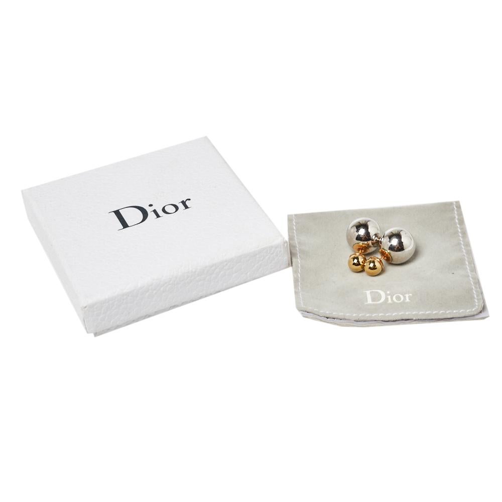 Women's Dior Two Tone Mise En Dior Tribales Stud Earrings