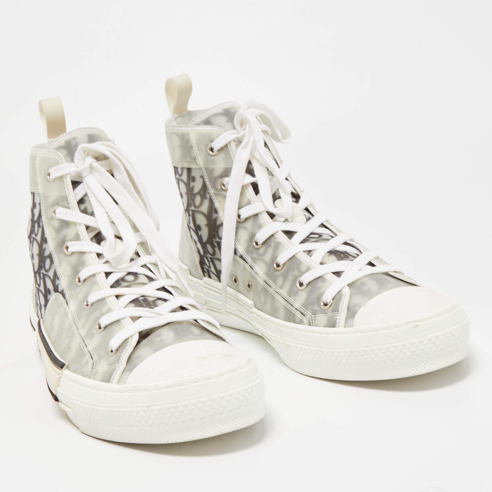 Men's Dior Two Tone Oblique Mesh and PVC B23 High Top Sneakers 