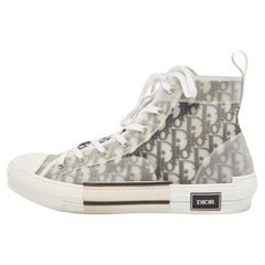 Dior Two Tone Oblique Mesh and PVC B23 High Top Sneakers