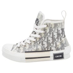 Dior Two Tone Oblique Mesh and Rubber B23 High Top Sneakers Size 35.5