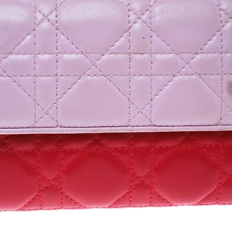 Dior Two Tone Pink Cannage Leather Lady Dior Rendez-Vous Wallet 1