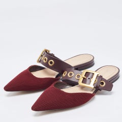 Dior Two Tone Technical Fabric and Leather D-Dior Flat Mules