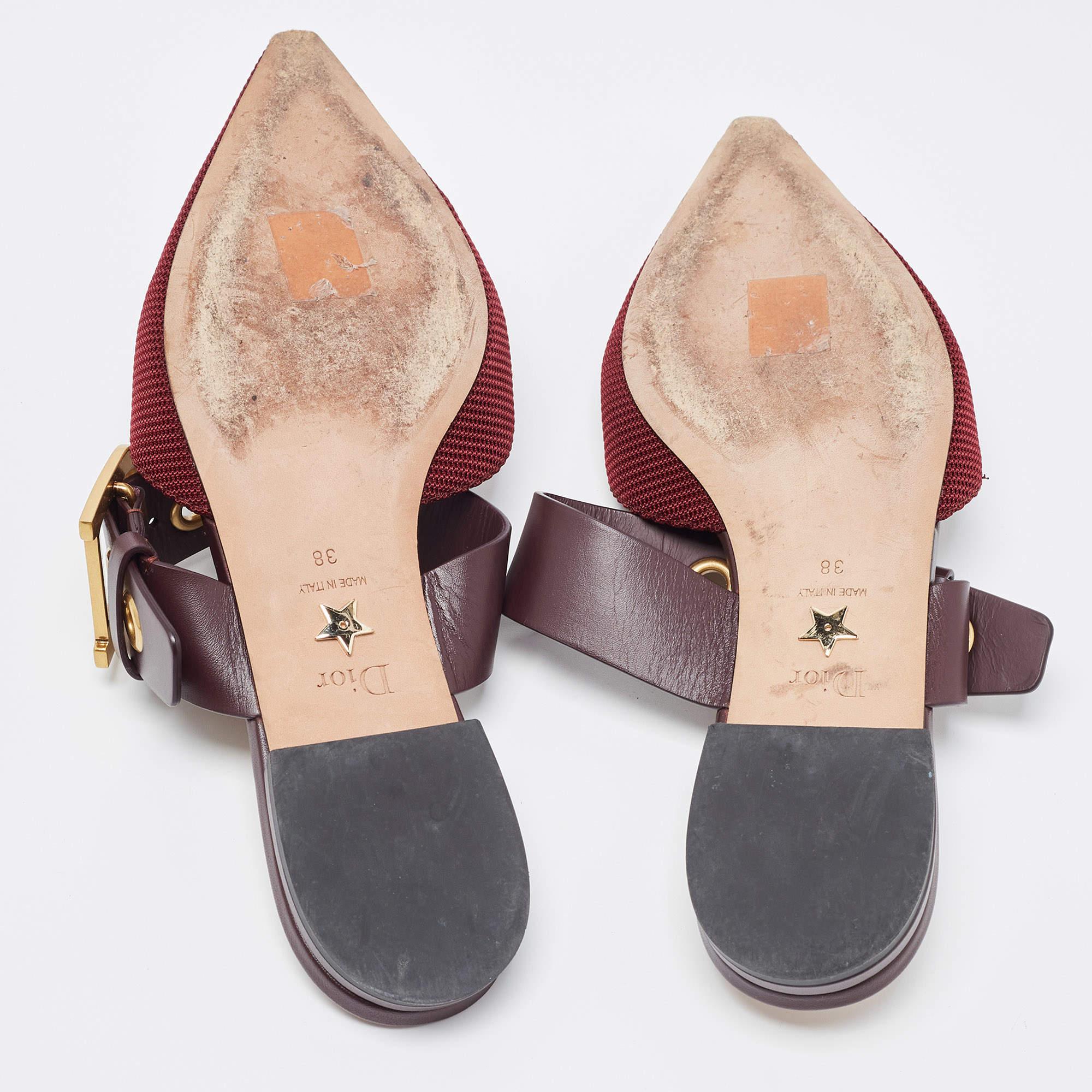 Dior Two Tone Technical Fabric and Leather D-Dior Flat Mules 3