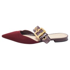 Dior Two Tone Technical Fabric and Leather D-Dior Flat Mules