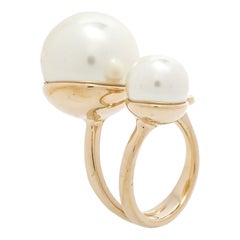 Dior Ultradior Bague en fausse perle ton or S