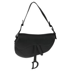 Dior Ultramatte Black Calfskin Saddle Bag