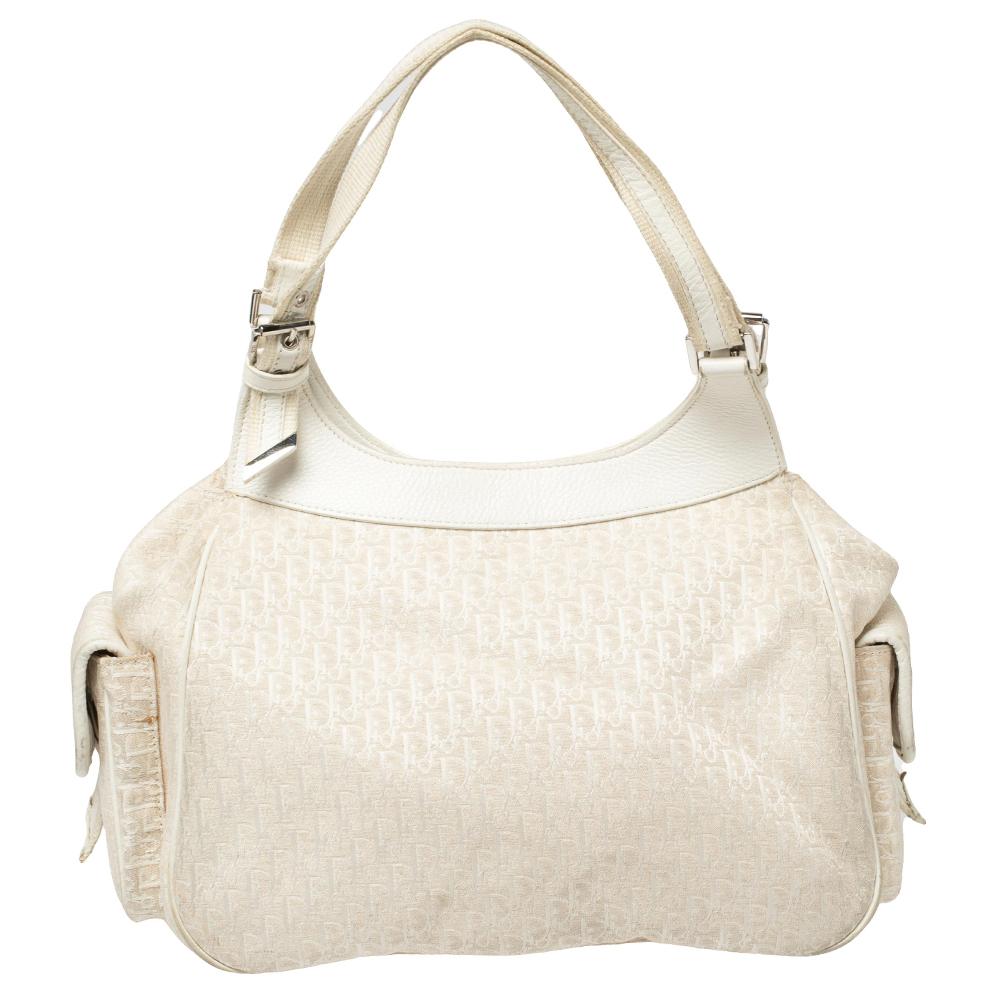 Borsa a tracolla obliqua in tela e pelle multitasche Dior Vanilla In condizioni buone a Dubai, Al Qouz 2