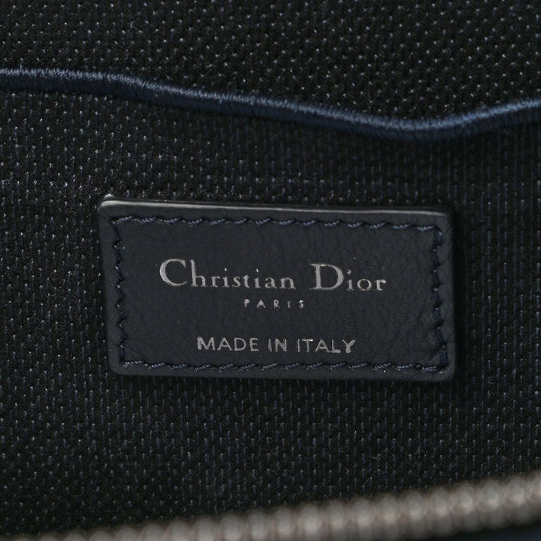 CHRISTIAN DIOR 2020 Blue Cannage 5 Card Gusset Cannage Leather