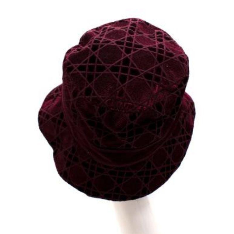 Men's Dior Velvet D-Bobby Burgundy Bucket Hat - Size 57 For Sale