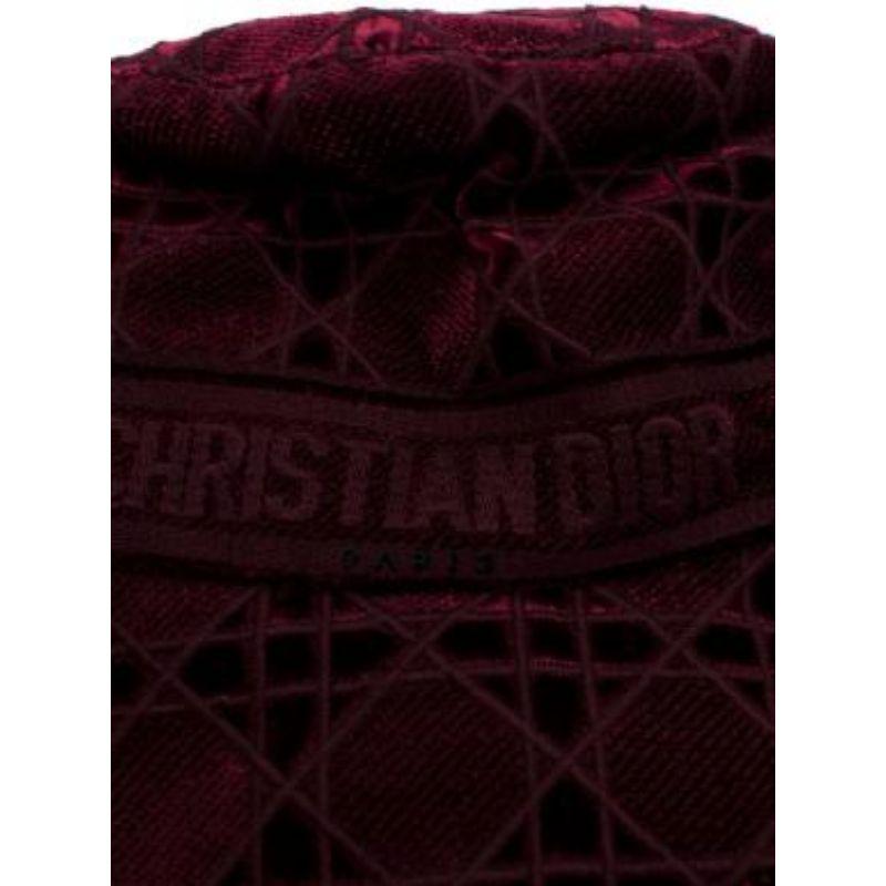 Dior Velvet D-Bobby Burgundy Bucket Hat - Size 57 For Sale 2