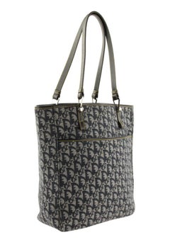 Dior Vertical Oblique Blue Canvas Tote 24747326