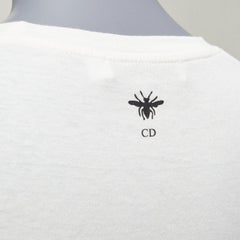DIOR Vibe blue star logo graphic print white cotton linen short sleeve tshirt XS
