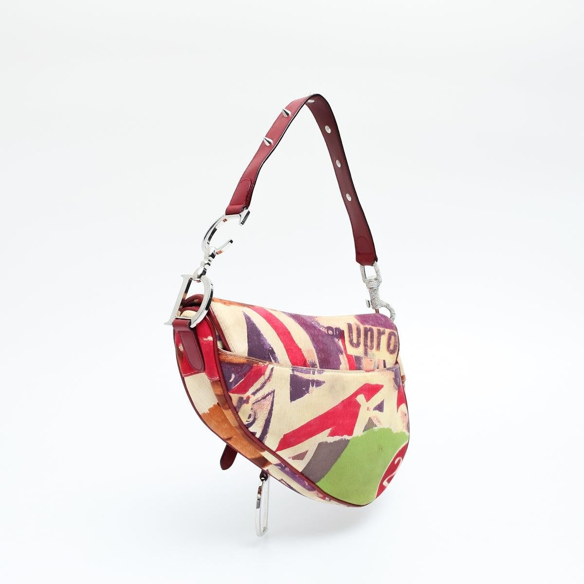 Christian Dior Victim Embellished Saddle Bag In Good Condition For Sale In Montreal, Quebec