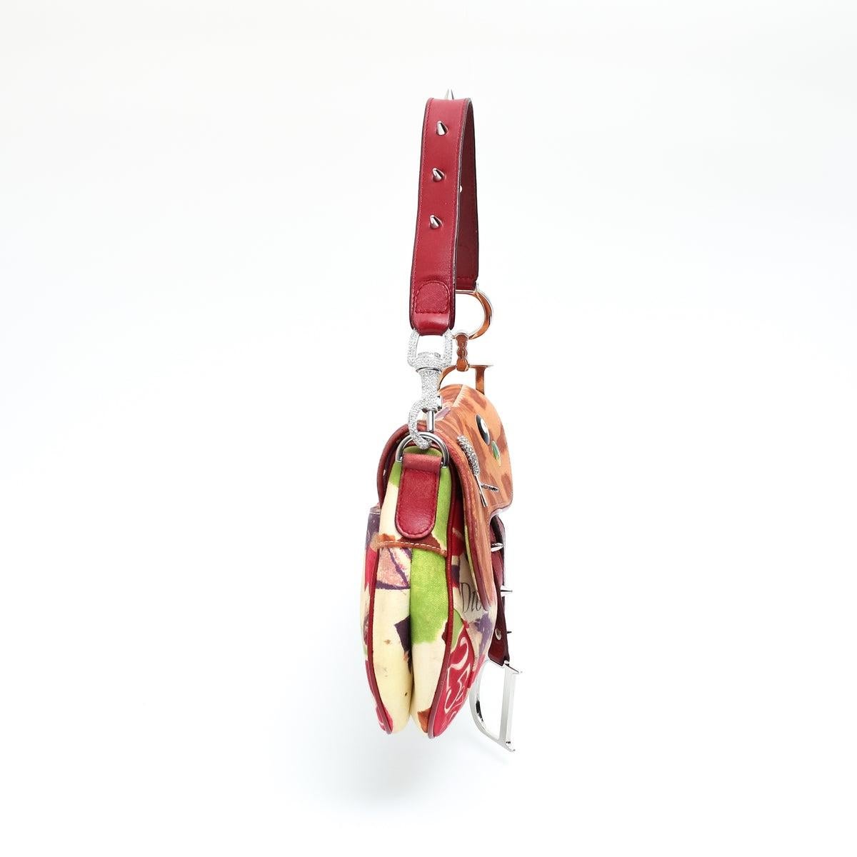 Women's Christian Dior Victim Embellished Saddle Bag For Sale