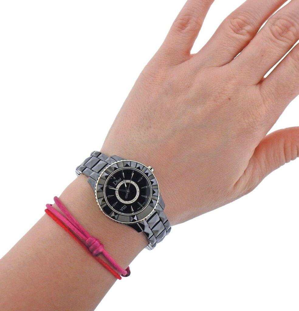 dior black diamond watch