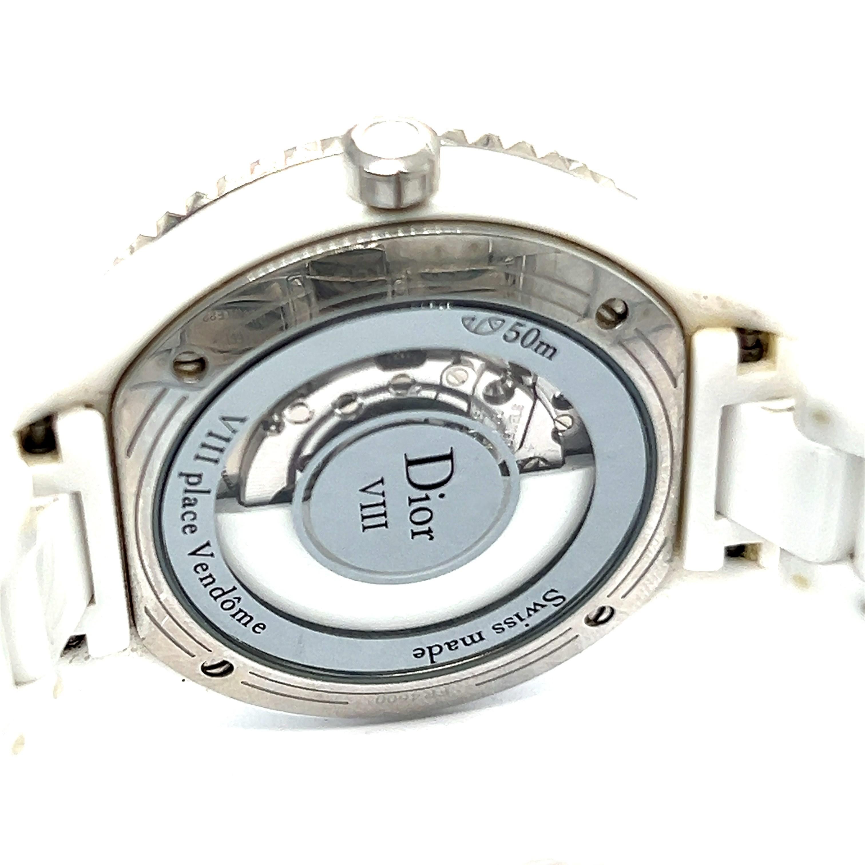 Dior VIII Ceramic Automatic Watch with Diamonds For Sale 1