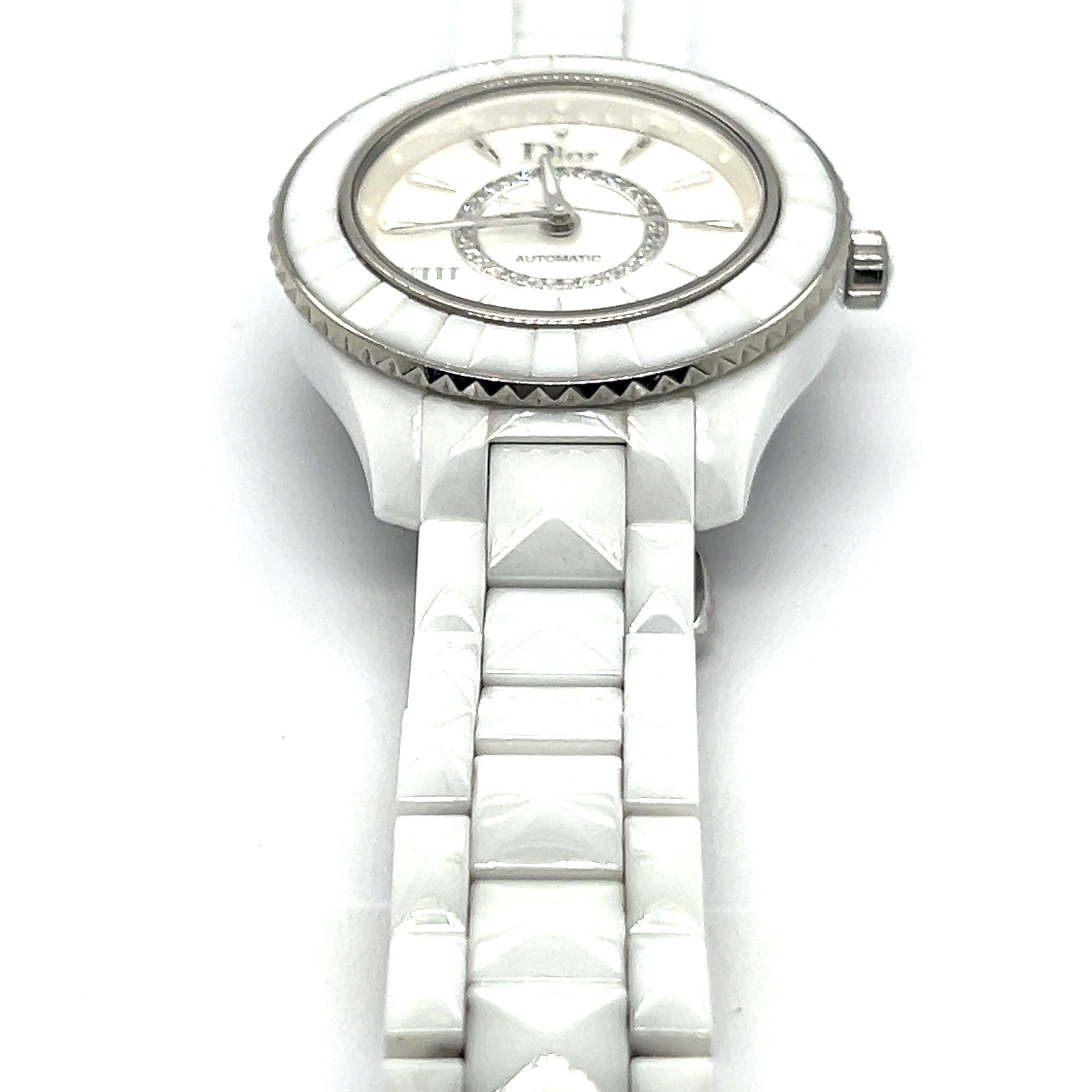 Dior VIII Ceramic Automatic Watch with Diamonds For Sale 5